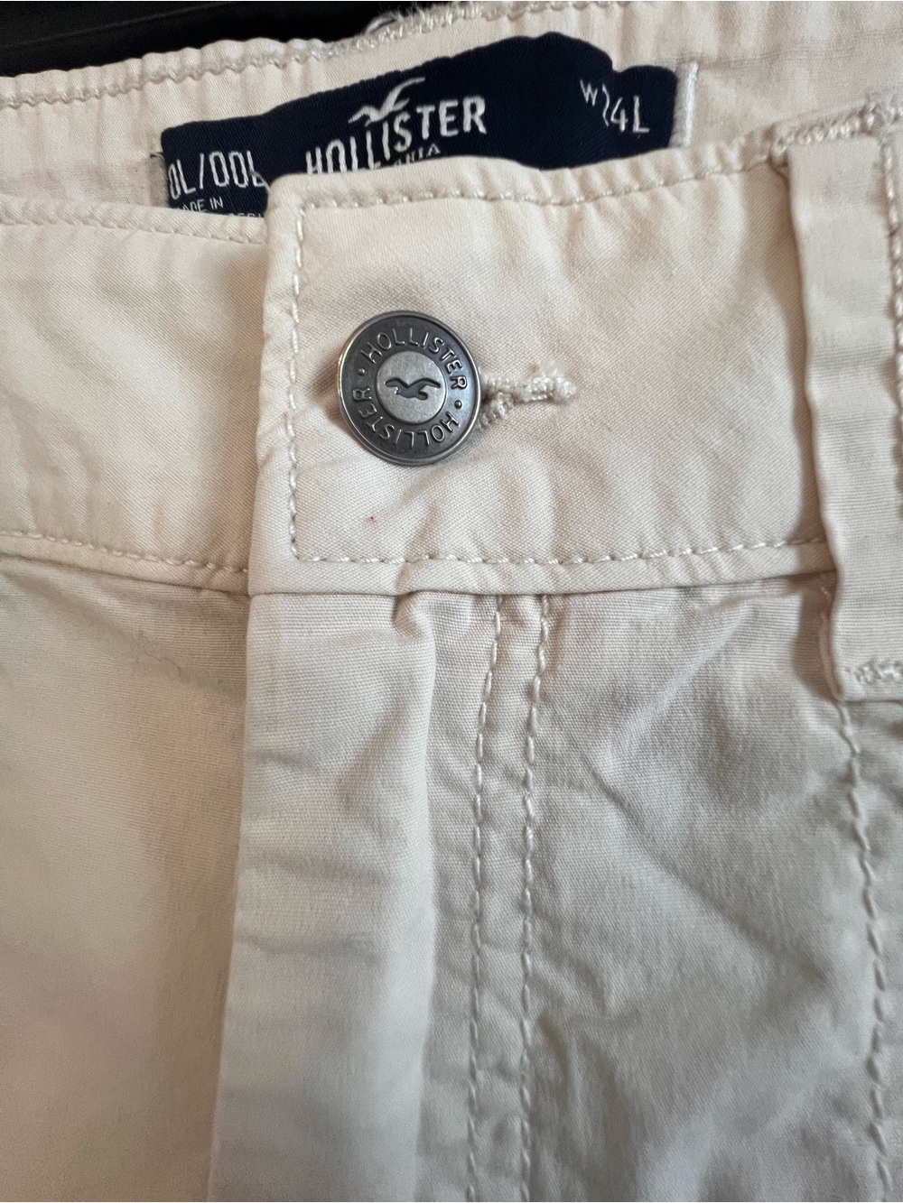 Hollister Cream Wide Leg Cargo Pants Women’s 24 Long High-Rise Utility Trousers - Picture 4 of 9